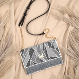Secret Garden Floral Fringe Crossbody Bag Rock Grey