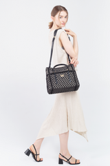 Crackles Series Embellish Diamond Shoulder Bag Black