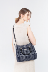 Crackles Series Embellish Diamond Shoulder Bag Navy