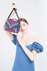 Three Angles Series Square Mini Bag Maroon