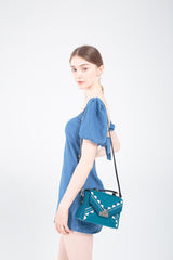 Three Angles Series Square Mini Bag Lake Blue