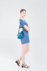 Three Angles Series Square Mini Bag Lake Blue