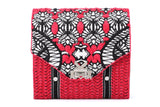 Secret Garden Fluffy Floral Crossbody bag Red