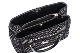 Crackles Series Embellish Diamond Shoulder Bag Black