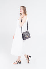Secret Garden Fluffy Floral Crossbody bag Grey
