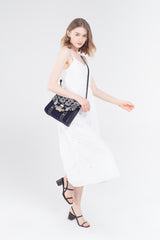 Secret Garden Fluffy Floral Crossbody bag Blue