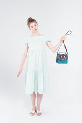 Three Angles Series-Crossbody Bag Grey Blue