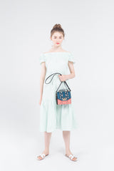 Three Angles Series-Crossbody Bag Orange Green