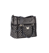 Crackles Series Embellish Diamond Shoulder Bag Black