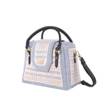 Grunge Series British style Check Crossbody Bag Grey
