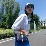 Three Angles Series Puzzle Mini Bag Blue Black