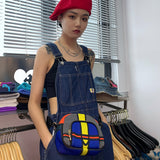 Three Angles Series Puzzle Mini Bag Blue Black