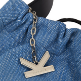Crackles Series-Metal Basket Bag Denim Blue