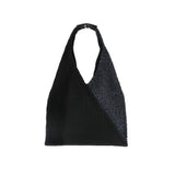 Crackles Series Snowflake Triangle Tote Black