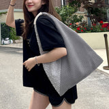 Crackles Series Snowflake Triangle Tote Grey