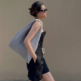 Crackles Series Snowflake Triangle Tote Grey