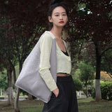 Crackles Series Snowflake Triangle Tote Grey