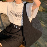 Crackles Series Snowflake Triangle Tote Black