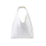 Crackles Series Snowflake Triangle Tote White