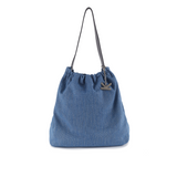 Crackles Series-Metal Basket Bag Denim Blue