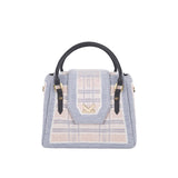 Grunge Series British style Check Crossbody Bag Grey