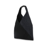 Crackles Series Snowflake Triangle Tote Black