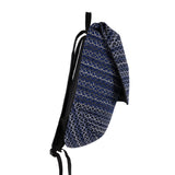 The TO。TE Series- Jacquard Flap-Top Backpack Navy