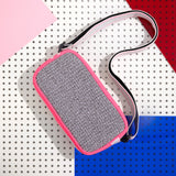 The TO。TE Series- Wicker Messenger Bag Grey Pink