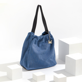 Crackles Series-Metal Basket Bag Denim Blue