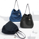 Crackles Series-Metal Basket Bag Denim Blue