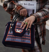 Grunge Series British style Check Crossbody Bag Grey