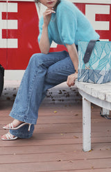Secret Garden Floral Bucket Bag Blue Green