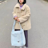 The TO。TE Series Shopper Snow Flake Tote Blue