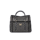 Crackles Series Embellish Diamond Shoulder Bag Black