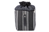 Crackles Embellish Diamond Bucket Bag Black
