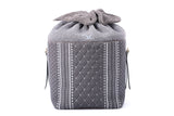 Crackles Embellish Diamond Bucket Bag Grey