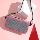 The TO。TE Series- Wicker Messenger Bag Grey Pink