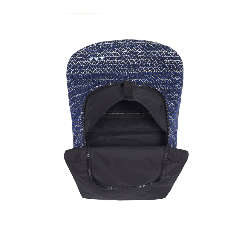 The TO。TE Series- Jacquard Flap-Top Backpack Navy